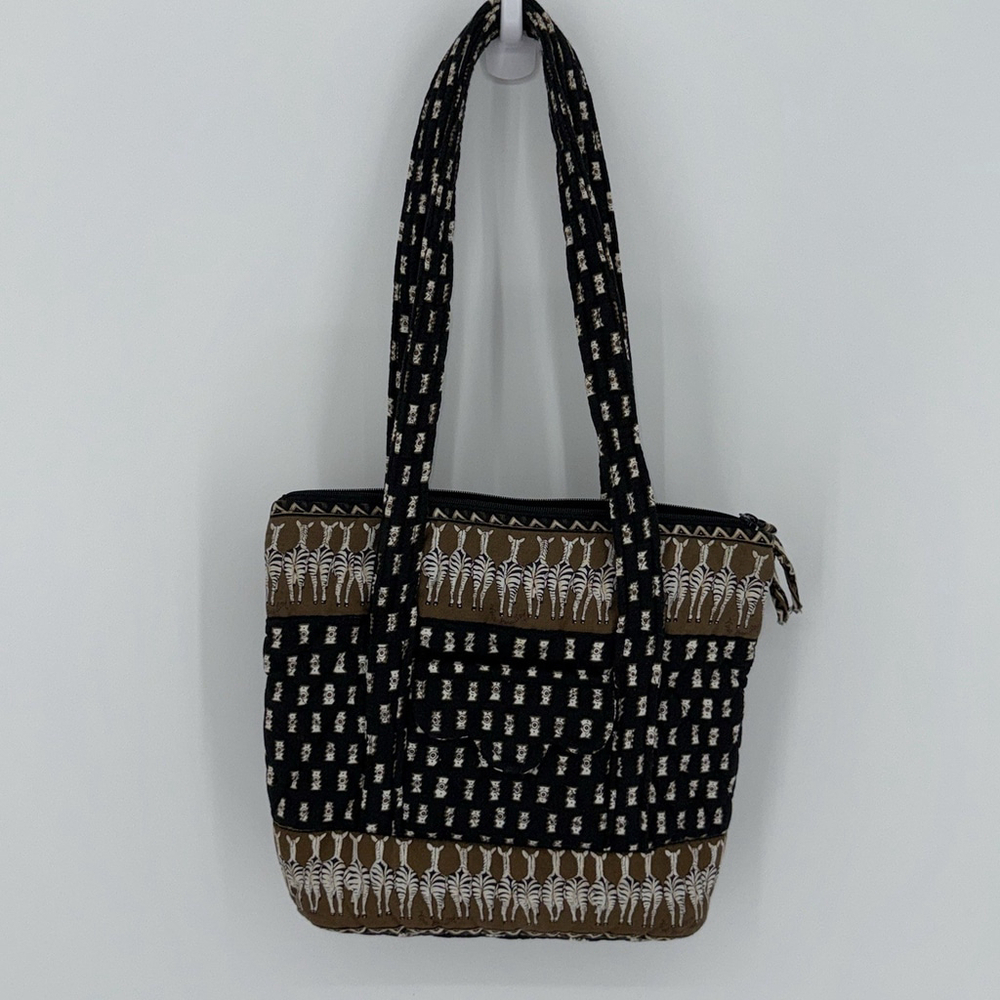 Vera Bradley Zebras Little Betsy Shoulder Bag Black Animal Print Retired